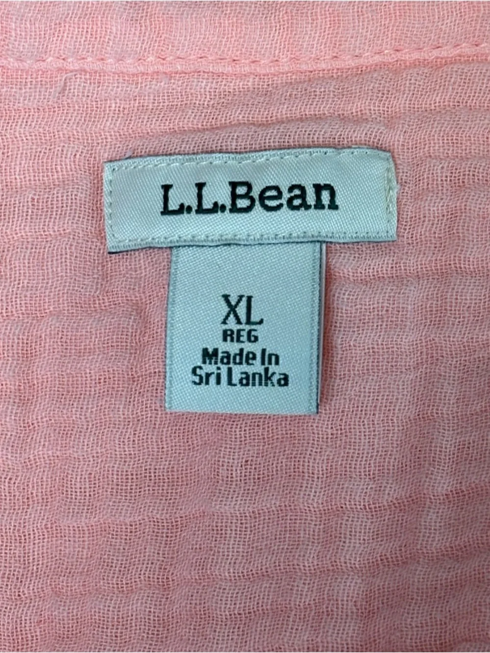 LL Bean Top XL Womens Coral Quartz Cloud Gauze Short Sleeve V-Neck Shirt - Picture 6 of 7